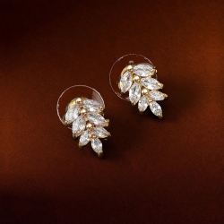 Crystal Leaf Stud Luxury Earrings