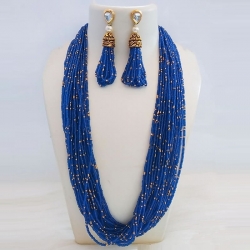 Fashionable Moti Beaded Necklace Handcrafted Jewellery Set