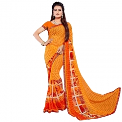 Littledesire Georgette Printed Weightless Saree with Blouse 