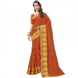 Littledesire Cotton Printed Designer Saree With Blouse