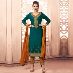 Littledesire Embroidery Work Unstitched Salwar Suit with Dupatta 
