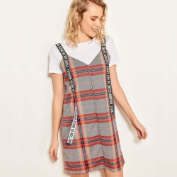 Littledesire Check Plaid Cotton Dress