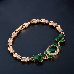 Littledesire CZ Stone gold Color Austrian Crystal Flower Bracelets