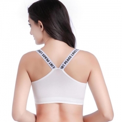 Letter Printed Bralette Padded Crop Top