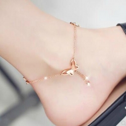 Stylish Wild Butterfly Crystal Anklet - 1 Pair