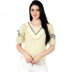 Littledesire Beautiful Neck Lace and Ribbon Fashion Top