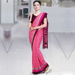 Abstract Print Georgette Saree With Blouse