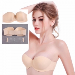 Half Cup Push Up Flexible Size Strapless Bra