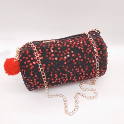 Stylish Sequins Crossbody Party Wear Barrel Bag