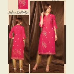 Littledesire Foil Print Pink Kurta With Pant