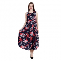 Floral Print Sleeveless Maxi Dress