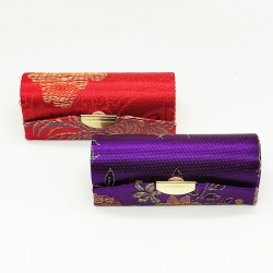 Flower Design Embroidered Lipstick Case With Mirror 2 Pcs Small 