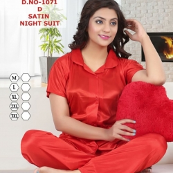 Littledesire Short Sleeve Top & Pajama Satin Night Suit