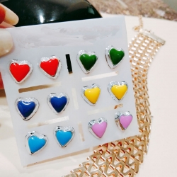 Heart Shape Stud Earrings 6 pcs Set