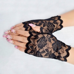 Floral Lace Half Finger Dancing Party Birthday Gloves 