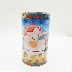 Round Metal Mini Tin Storage Box 