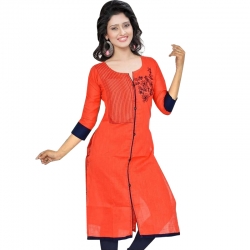 Littledesire Embroidered Cotton Straight Kurta