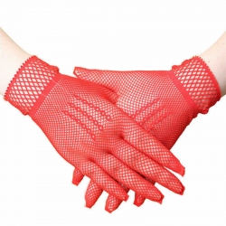 Stylish Fishnet Lace Full Finger Net Birthday Party Gloves 