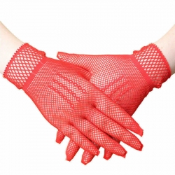 Stylish Fishnet Lace Full Finger Net Birthday Party Gloves 