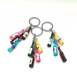 Stylish Bottle  Key chain - 3 Key rings