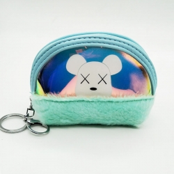 Rabbit Fur Clutch Wallet With Keychain 4.5 inch