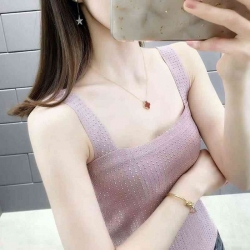 Punk Hip Hop Cute Rhinestone Cropped Tank Top 