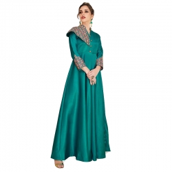 Littledesire Embroidered Stylish Partywear Soft Silk Gown