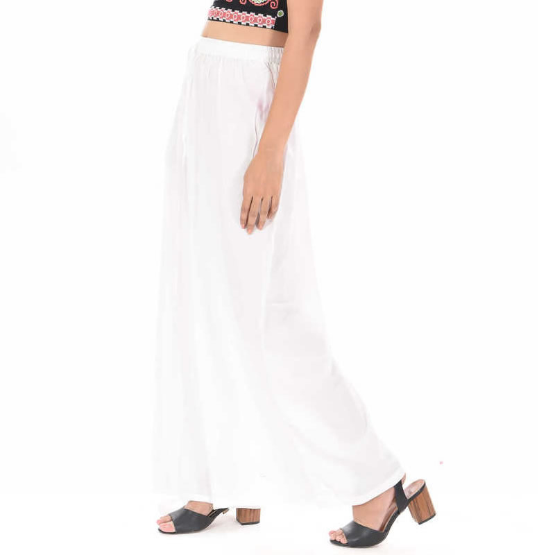 Littledesire White Straight Palazzo With Side Pocket, Ethnic Wear ...
