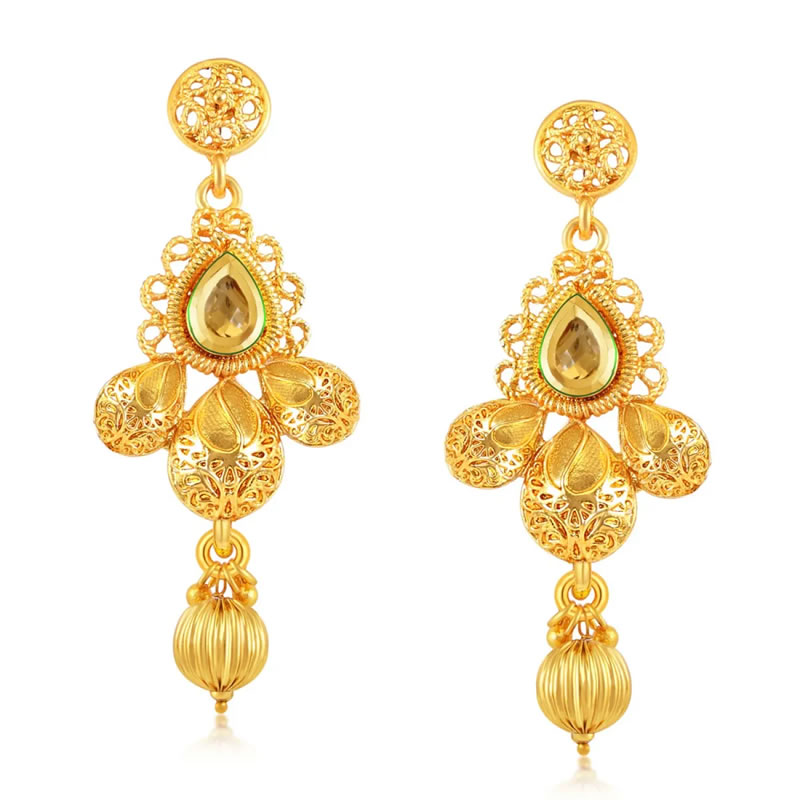 Classic Gold Plated Kundan Choker Necklace Set, Jewellery, Necklace ...