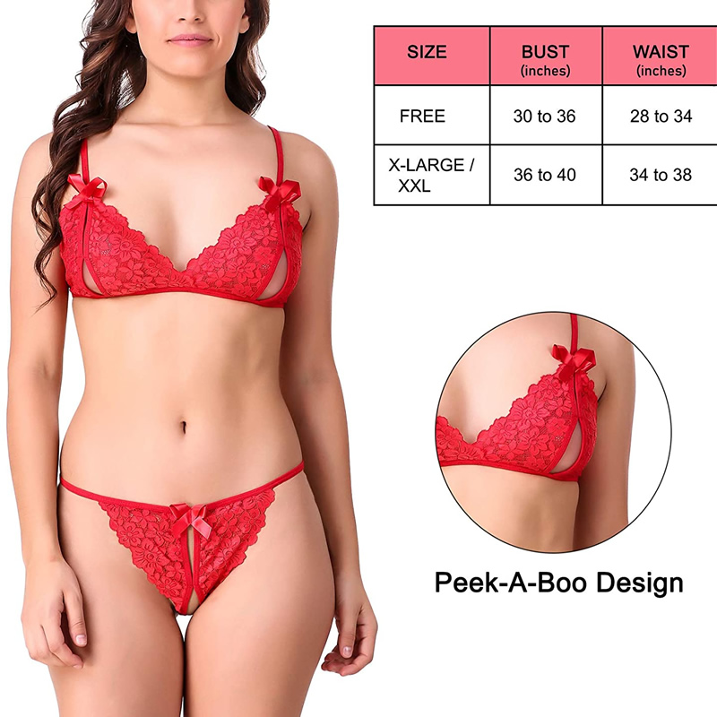 Floral Peek A Boo Design Transparent Bra & Panty Set, Lingerie, Bra and  Panty Sets Free Delivery India.