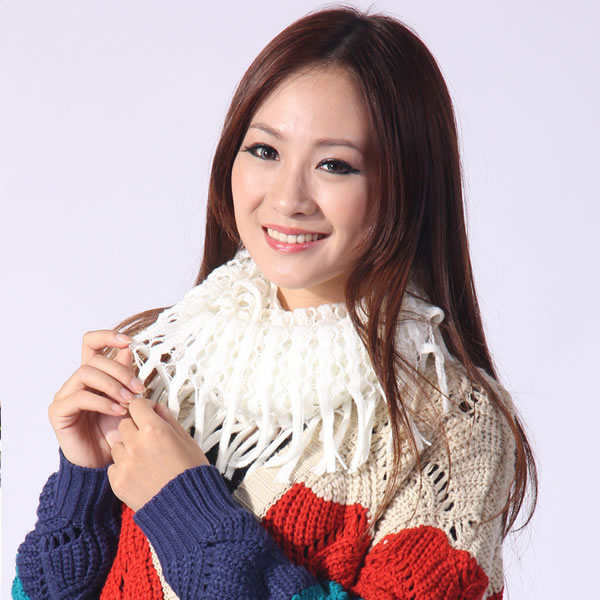 Winter Warm Hollow Tassel Shawl Knit Scarf Ring, Western Wear, Shawls ...