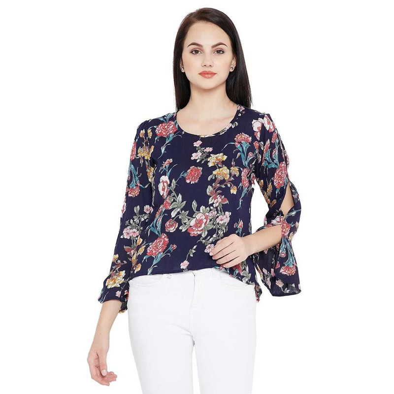 Littledesire Floral Printed Rayon Women Top, Western Wear, Tops Free ...