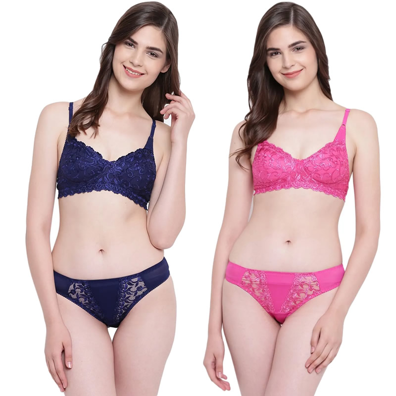 Black and pink bra and panty set 2025