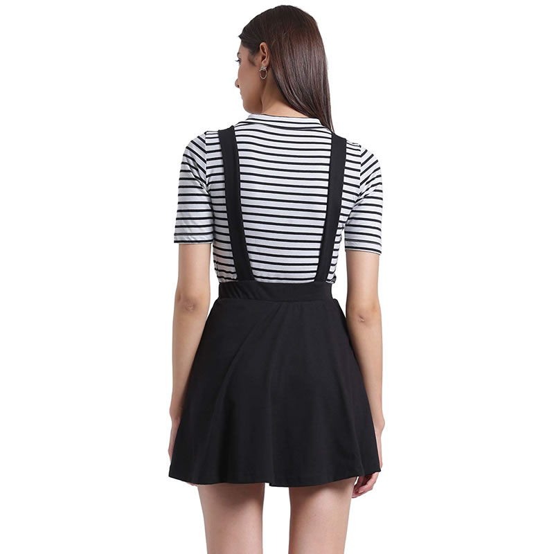 Black Suspender Skater Solid Skirt , Western Wear, Shorts & Skirts Free ...