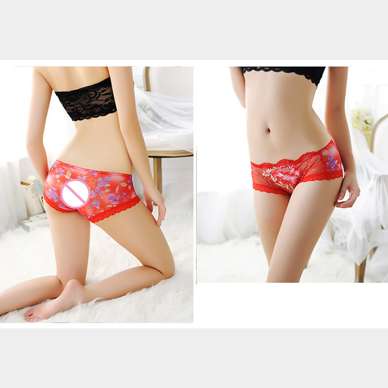 Floral Transparent Embroidery Sexy Lace Shorts Panty , Lingerie, Panties  Free Delivery India.