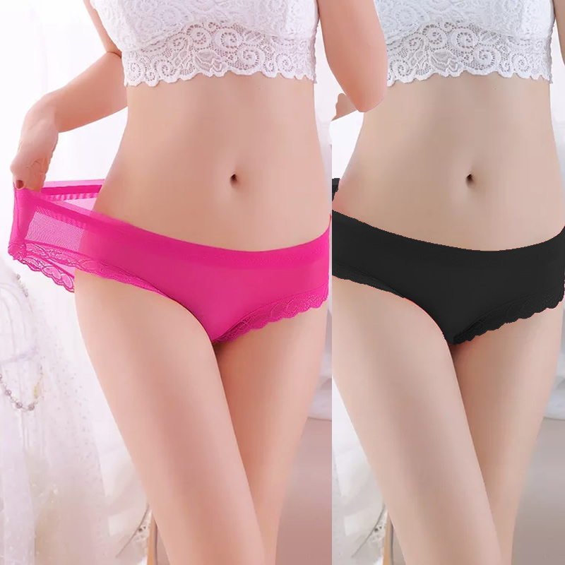 Soft Lace Leopard Print Thongs Low Waist Lace Seamless Underwear