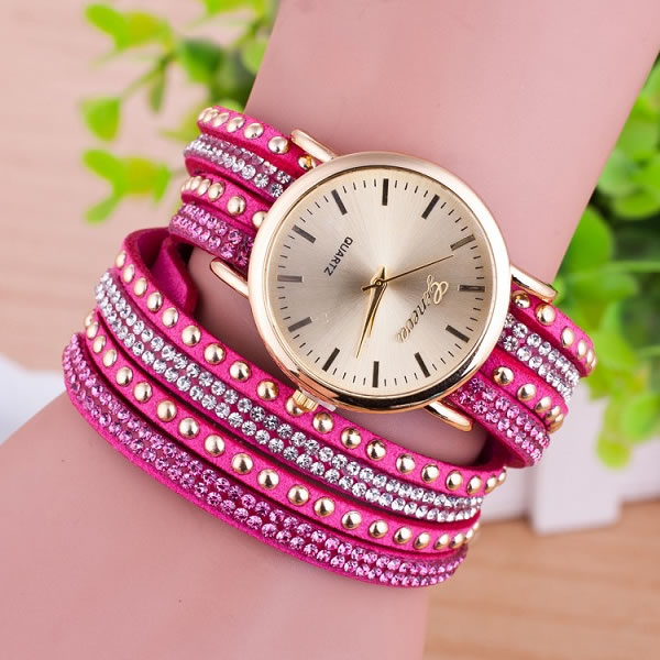 Colorful Jewel-encrusted Bracelet Watch, Free Delivery India.