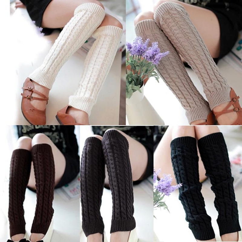 Soft Winter Leg Warmers Knitted Crochet Long Boot Socks , Western Wear ...