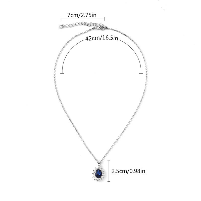 Fashion Jewellery Blue Crystal Stone Necklace Earrings Set , Jewellery ...