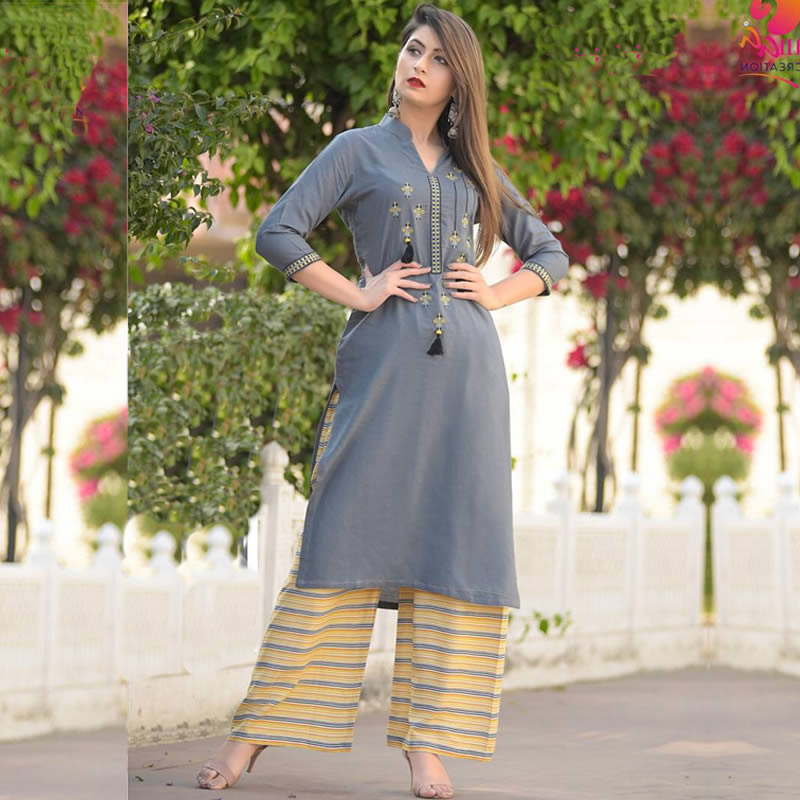 Littledesire Embroidery work Kurta with Palazzo, Ethnic Wear, Trendy ...