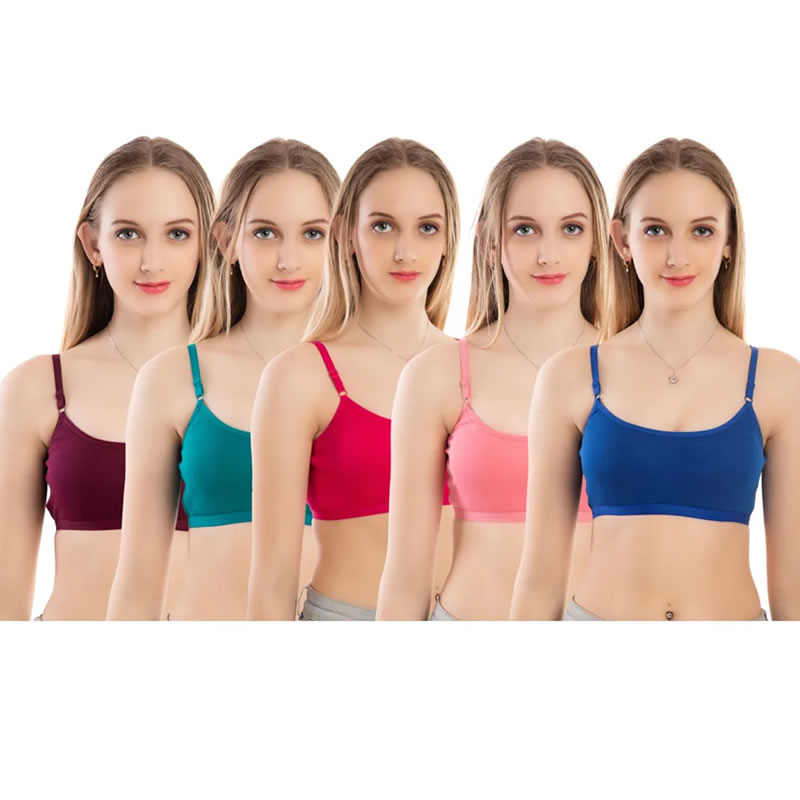 High Quality Daily Wear Cotton Sports Bra Pack of 5, Lingerie, Bra