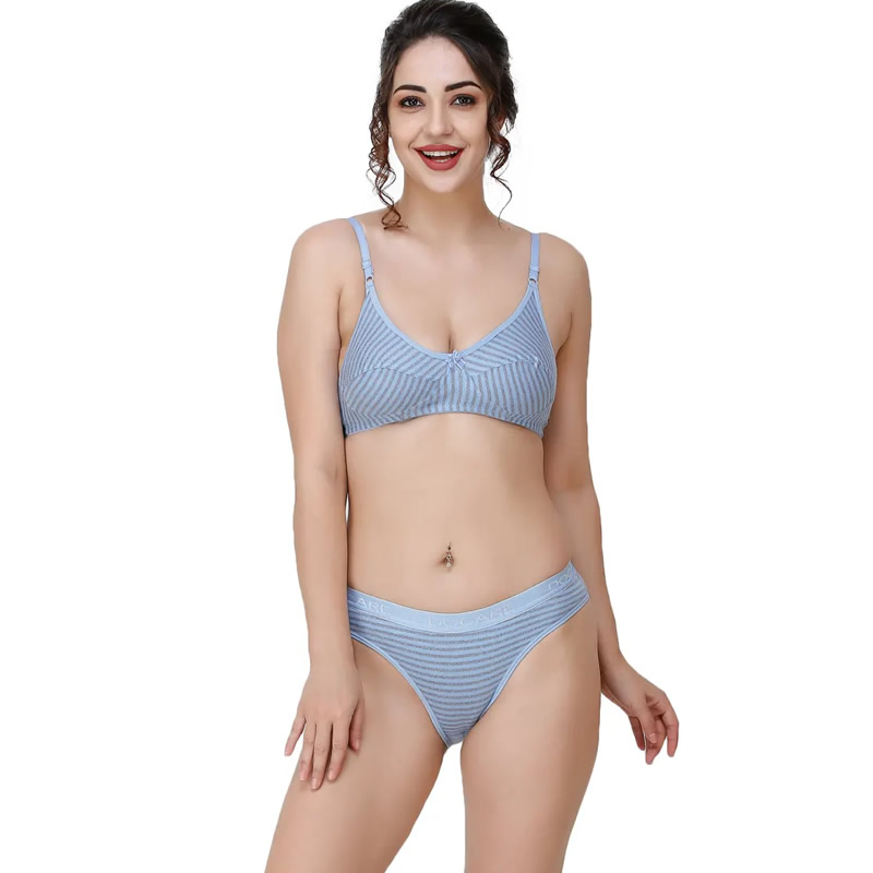 Plain Full Coverage Daily Wear Bra Panty 3 Set