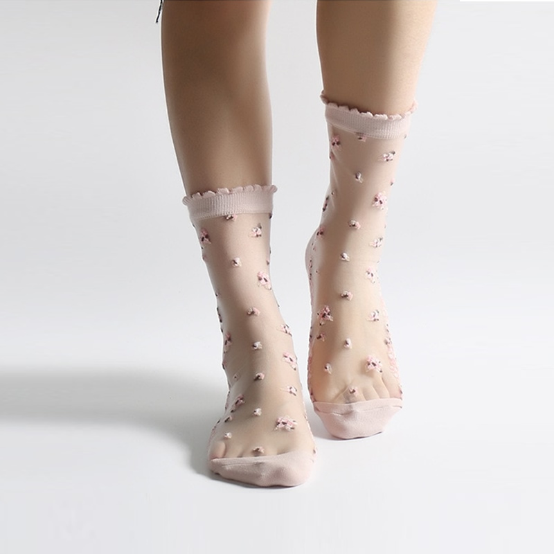 Crystal Silk Transparent Lace Socks -2 Pairs, Western Wear, Socks ...