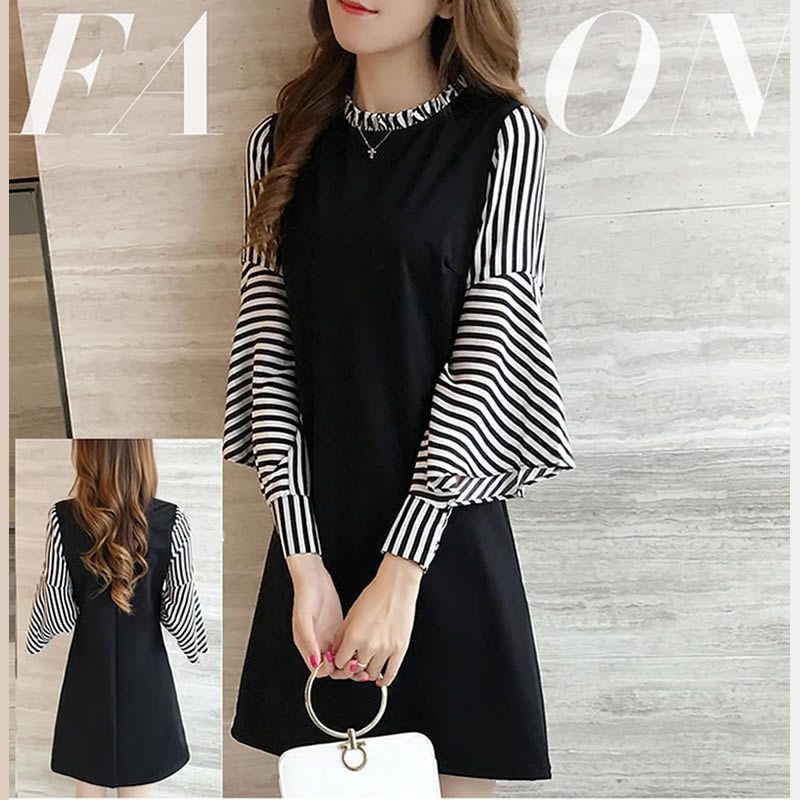 Fashion Streaks Spliced Thin Sleeve Dress, Western Wear, Dresses Free ...