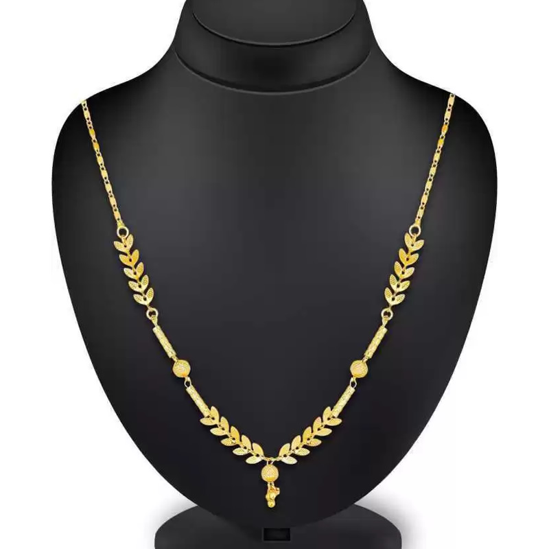 Stylish Leaf Design Fashionable Golden Plated Stylish Chain Necklace ...